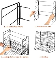 Vista 3 de Estante de exhibición del caramelo, soporte de exhibición del estante del bocadillo, tenedor del microprocesador de alambre para la encimera