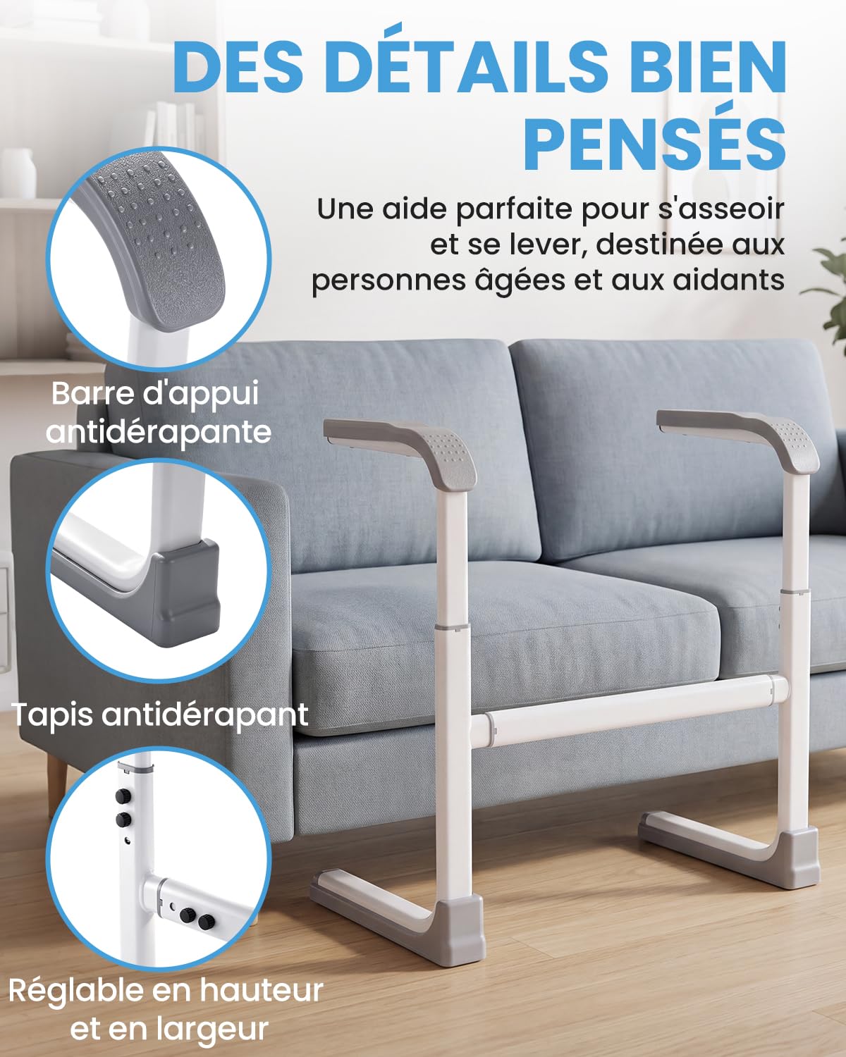 YUCHENGTECH Aide au Relevage Canapé Hauteur et Largeur Réglable 150 KG