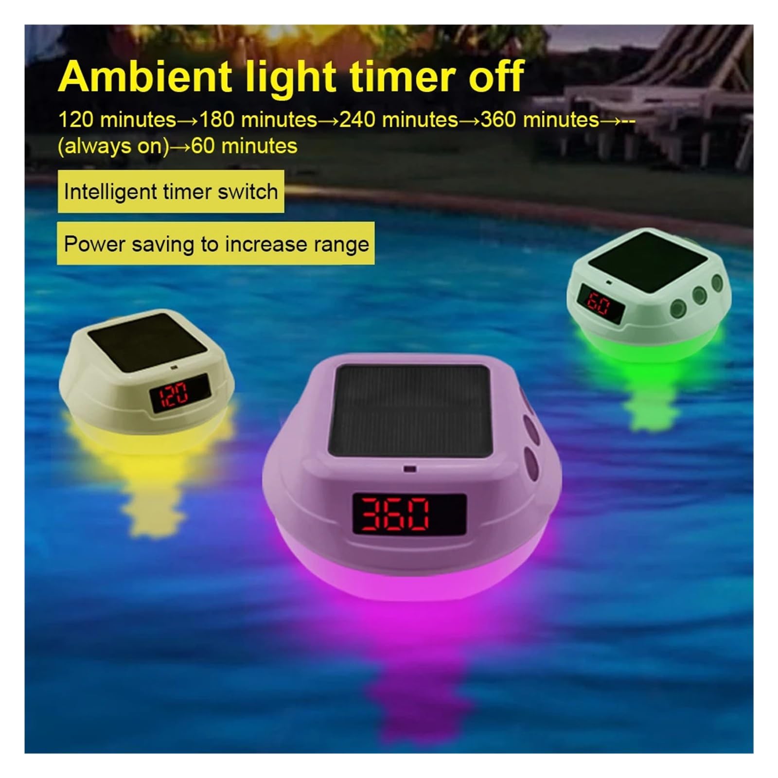 Termómetro solar for piscina al aire libre con pantalla LED, medidor de temperatura del agua, monitor la bañera a prueba, suministros for piscinas(Green)