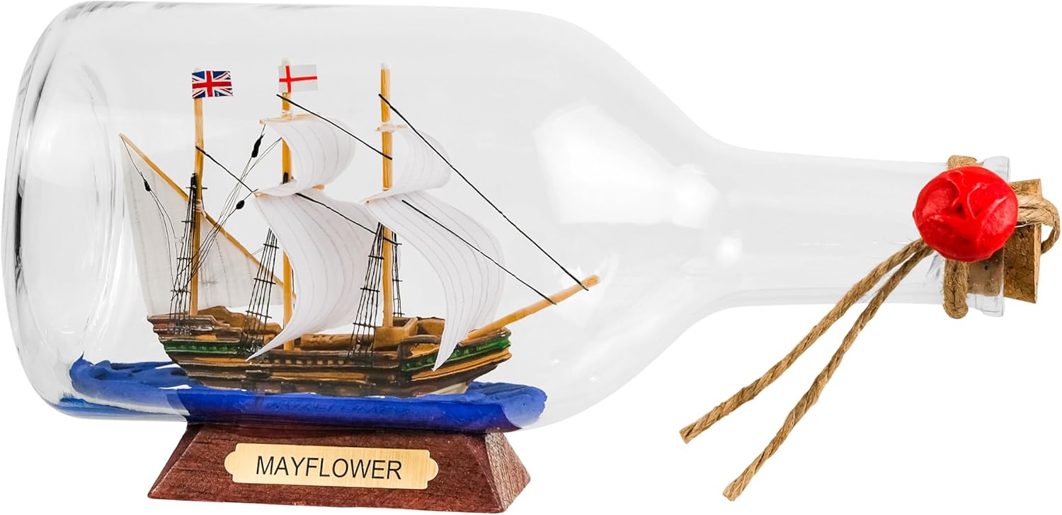 SAILINGSTORY Pirate Ship in a Bottle Sailing Ship Model Nautical Decoration Black Pearl Black Sails