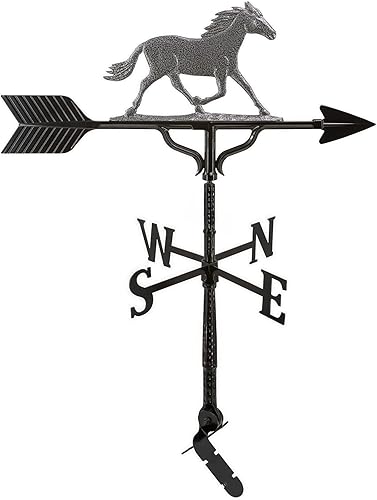 Montague Metal Products Veleta de 32 pulgadas con adorno de caballo de hierro sueco