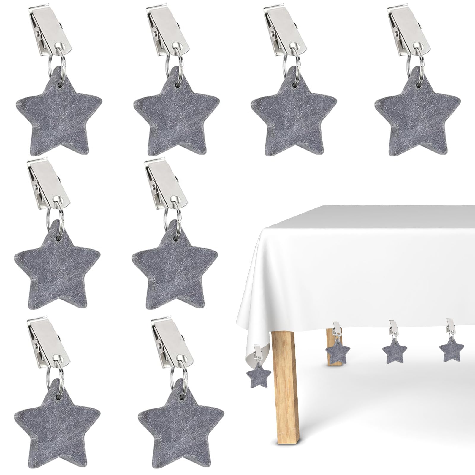 Pesos para Manteles, Pinzas Mantel Mármol, Pesas para Manteles en Perchas con Pinzas, para Mesas Decorativas, de Exterior, de Picnic, para Cenas Familiares