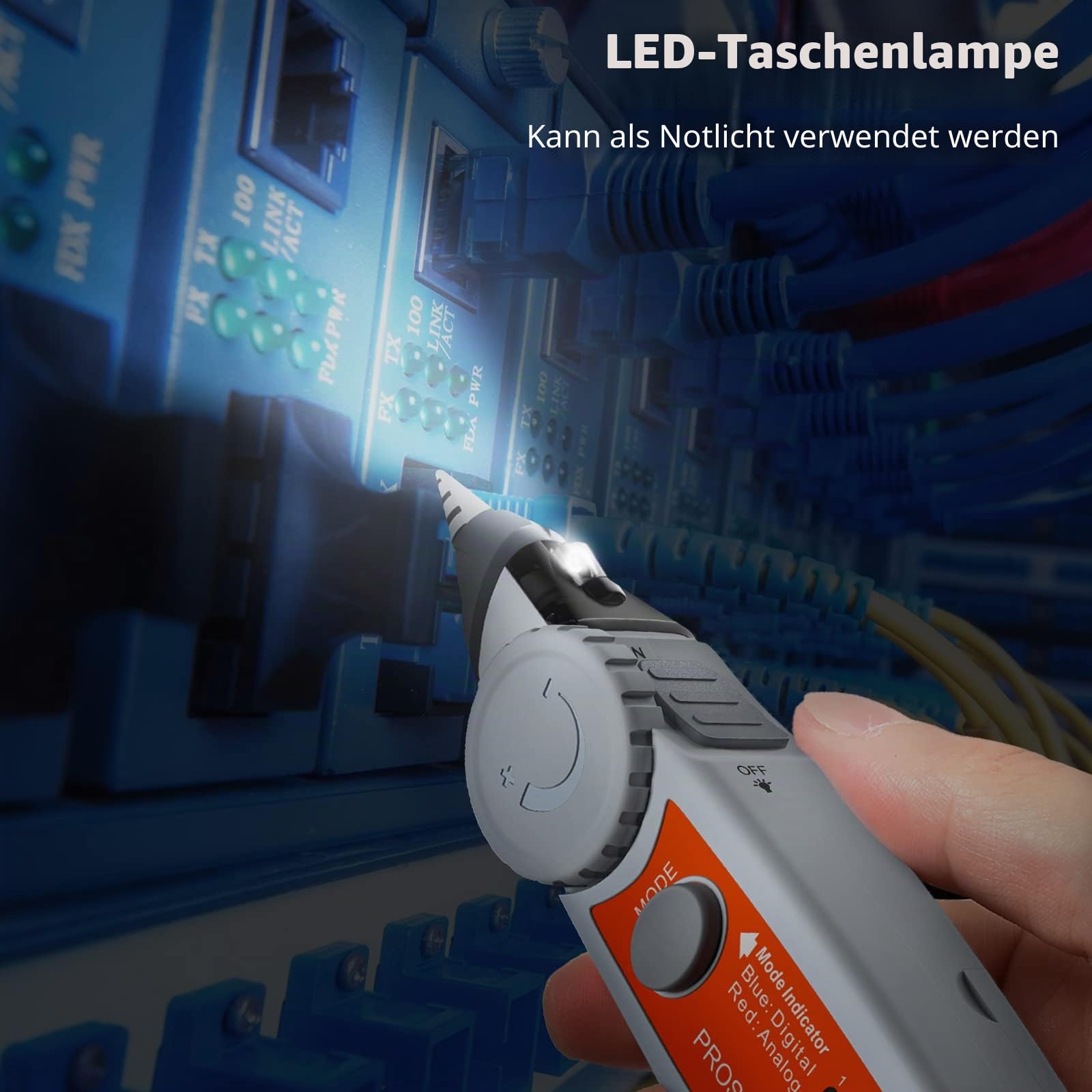 Proster Wire Tracker Netzwerk kabeltester mit POE-Test netzwerk Testgerät LCD-Netzwerkkabeltester Line Finder Kontinuität Batteriespannung Polaritätsprüfung mit Aufbewahrungstasche