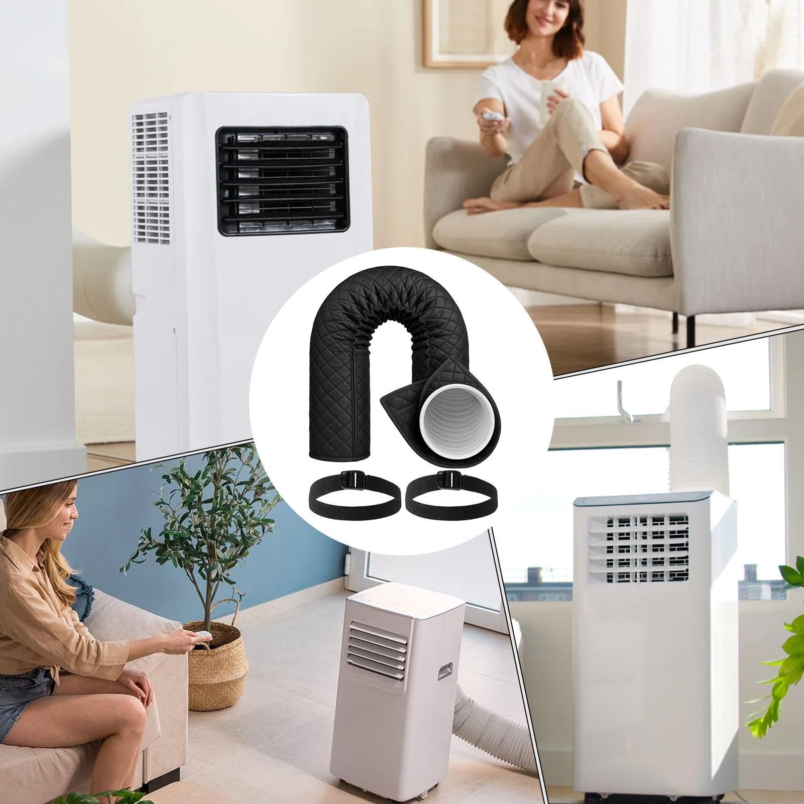 Przenośna osłona węża AC, ochronna osłona kanału, wąż klimatyzacyjny, do domu, salonu, kuchni, mieszkania, piwnicy, garażu, budynków komercyjnych, na lato, zimę