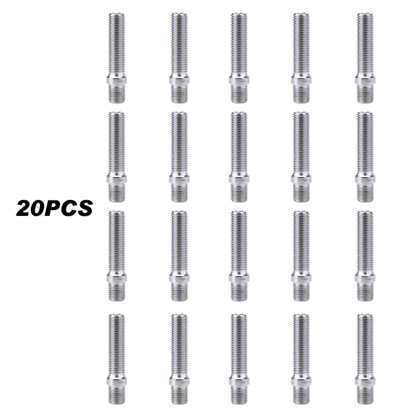 Ymiko 20PCS 12x1.5 Wheels Stud 50mm Extended Wheels Stud Conversion 12x1.5 a 12x1.5 Studs Screw Adapter Fit 1998-2008