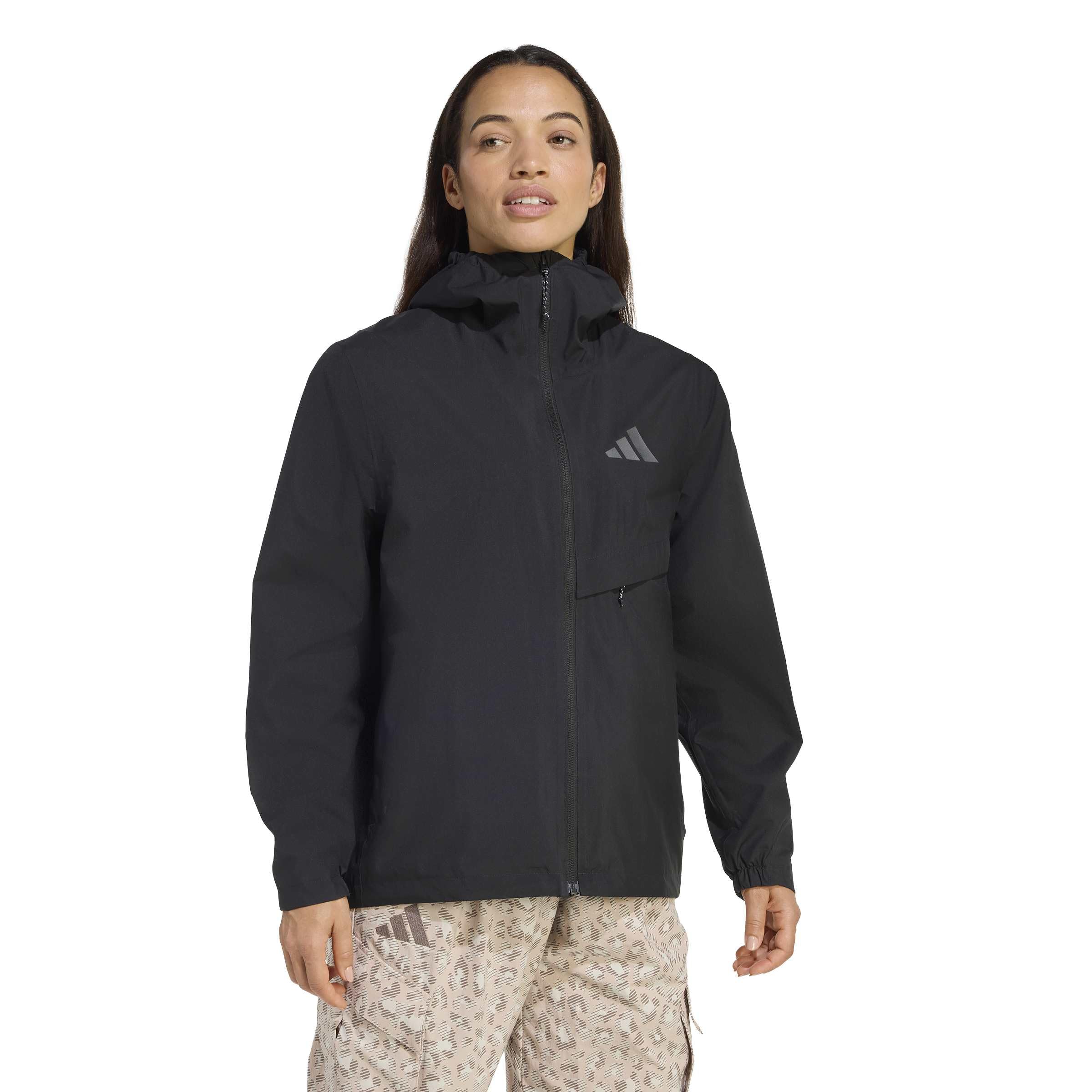 Womens Terrex Multi 2 Layer Climaproof Rain Jacket Hiking Athletic Outerwear Casual - Black
