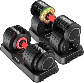 10-in-1 Adjustable Dumbbells, Dumbbell Weights 9/15/20/26/29/35/40/44/48/55lb