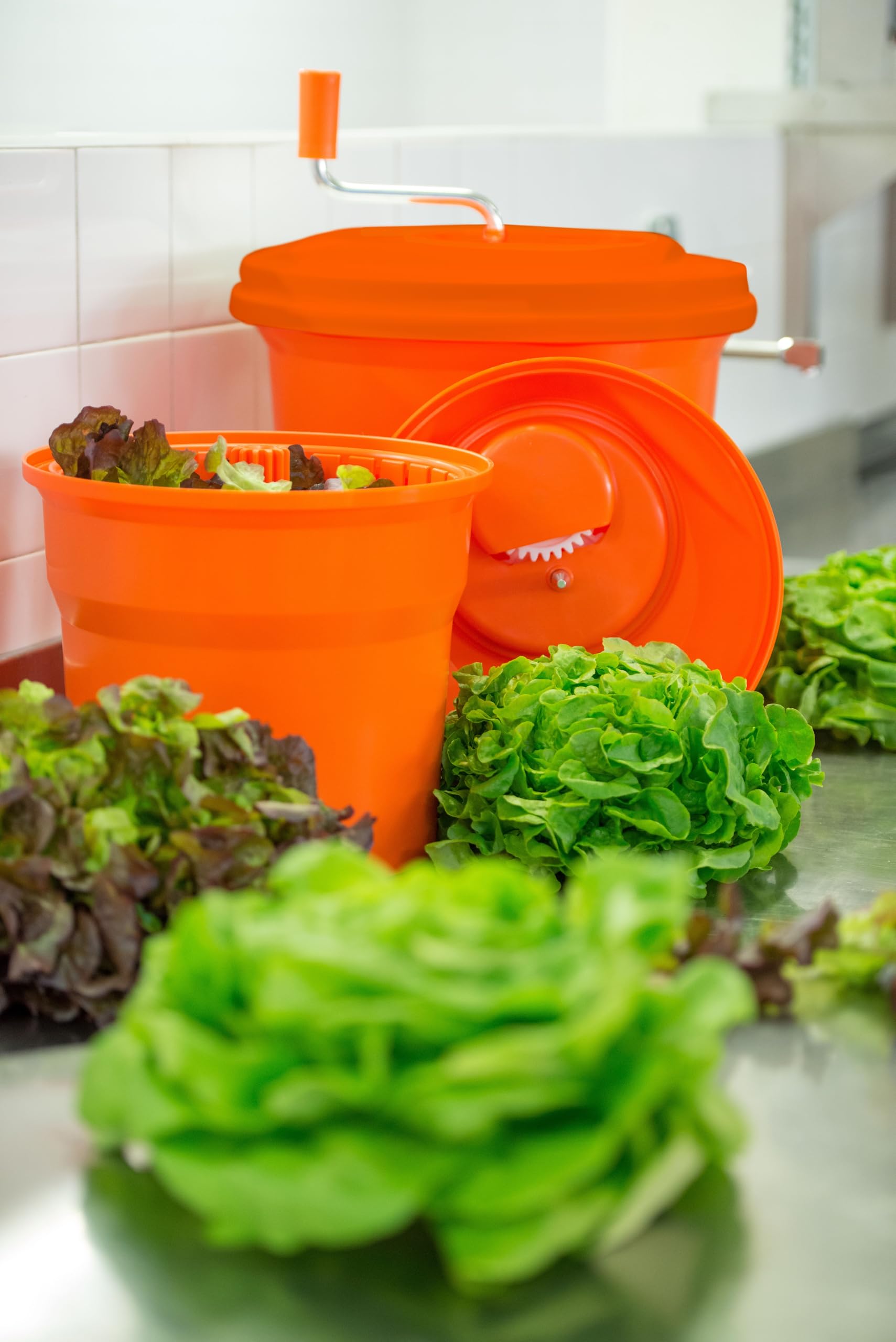 METRO Professional Centrifugadora de ensalada, naranja, 10 L