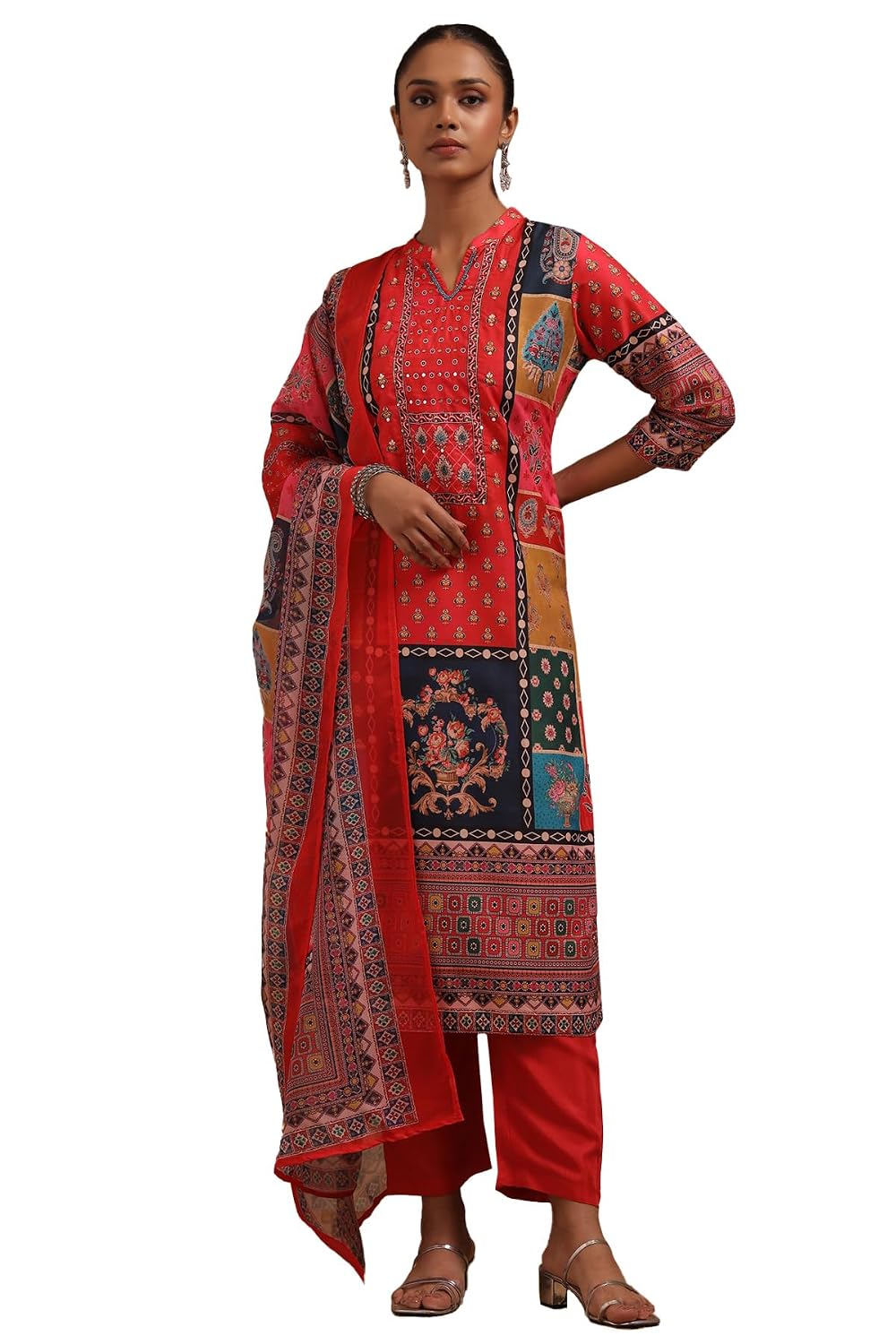 Soch Womens Muslin Ethnic Motifs Suit Set With Beads - Review, Price and Buying Guide