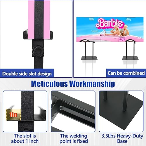 Miniatura 4 de Soporte para póster con base antideslizante, soporte de espuma ajustable de hasta 77 pulgadas, soportes de póster de doble cara para tablero y