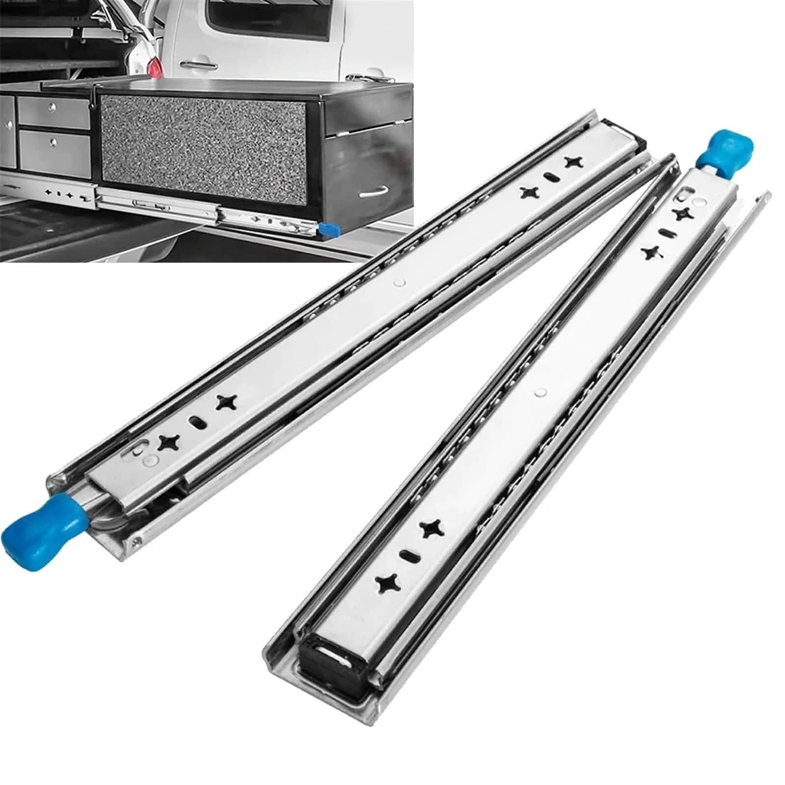 Drawer Runners Heavy Duty Drawer Slides Locking 1Pair/2pcs，2Pair/4pcs，5Pair/10pcs，10Pair/20pcs，250 LB Load Capacity Side Mount Ful(1pair,60inch(1500mm))