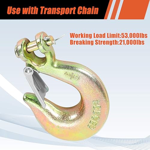 Miniatura 6 de Gancho deslizante de horquilla de 38 pulgadas con pestillo, gancho de cadena de acero forjado G70 adecuado para cadena de alta resistencia para
