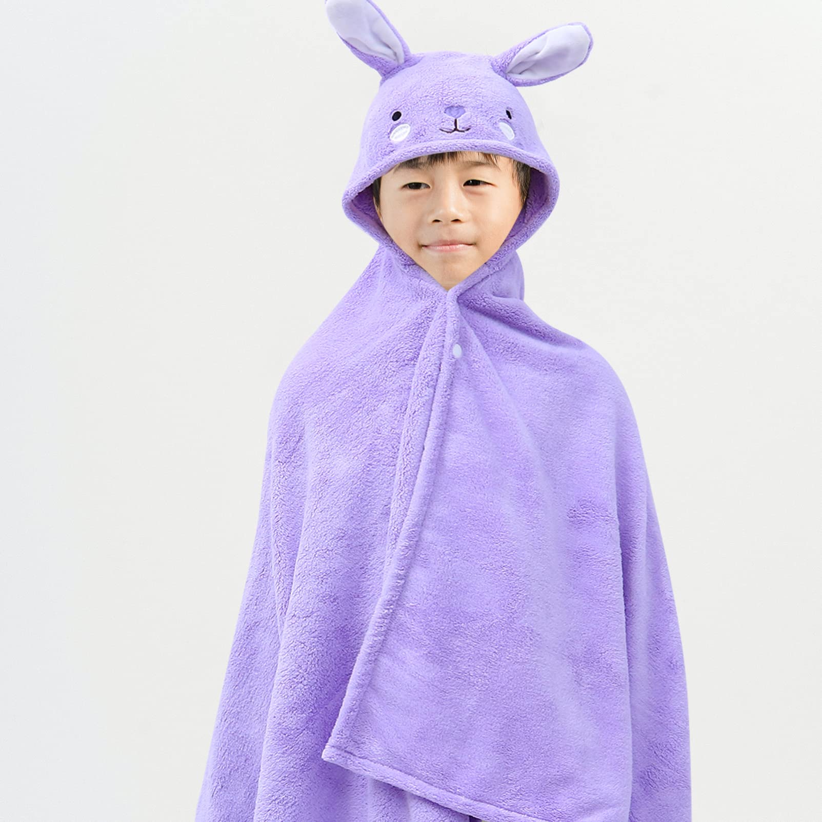 Zerodeko 1Pc Conejo Niño Toallas De Baño Mantas De Playa para Arena Conejito De Peluche para Niñas Bebé Toalla con Capucha Niñas Toallas De Playa Poncho De Baño De Franela Niños Poliéster
