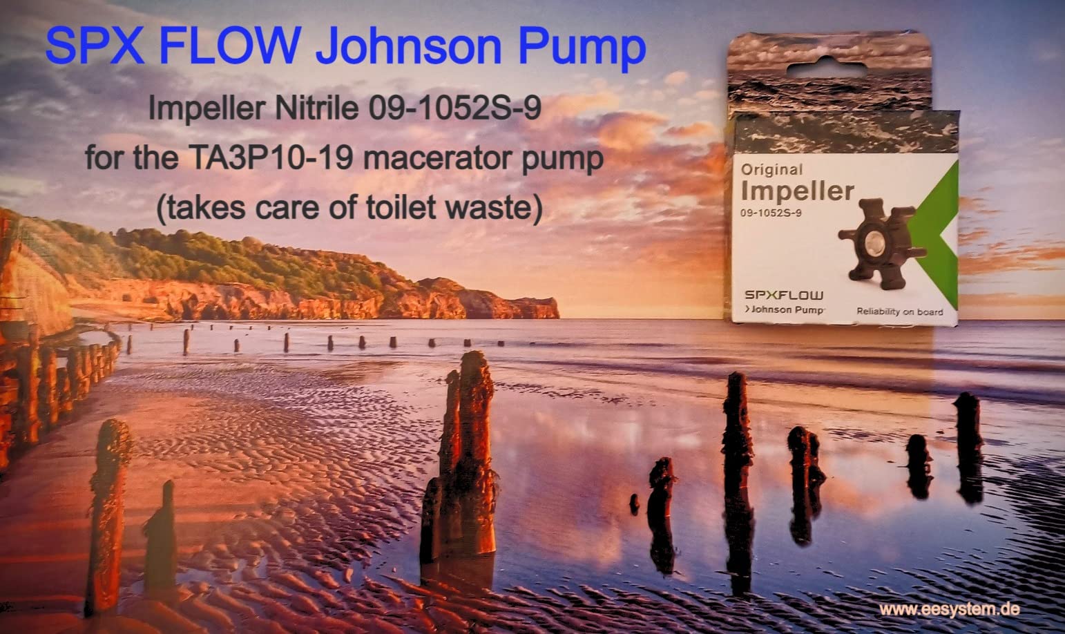 SPX FLOW Johnson Pump 09-1052S-9 Nitril Impeller Kit für FÄKALIENPUMPE TA3P10, Bootspumpe, Schiffspumpe, Yachtpumpe