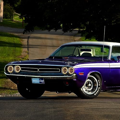 Miniatura 7 de Faro LED de 5-34 de 5.75 pulgadas con halo LED blanco ámbar compatible con Challenger Gran Torino Oldsmobile Cutlass Plymouth Fury Muscle Cars,