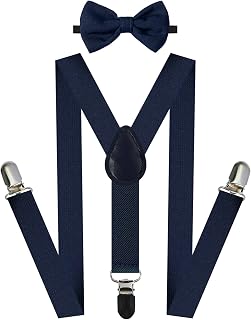 Suspenders and Bow Tie Set Boys and Girls Adjustable Suspenders Bow Tie Formal Occasions 5 Months - 14 Years Up