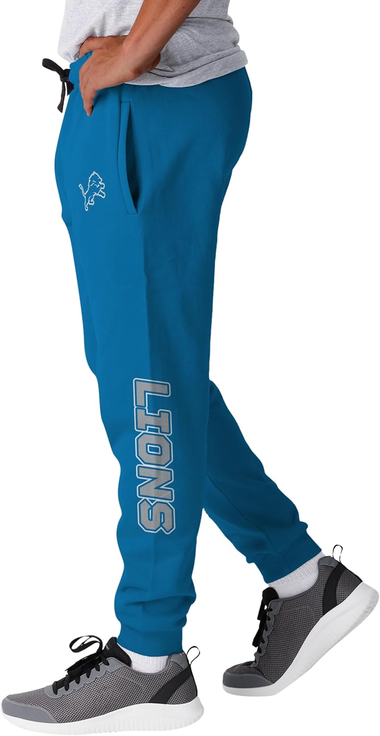 FOCO NFL Men's Officially Licensed Team Color Primary Logo Prime Time Football Sweatpants Joggers Pants