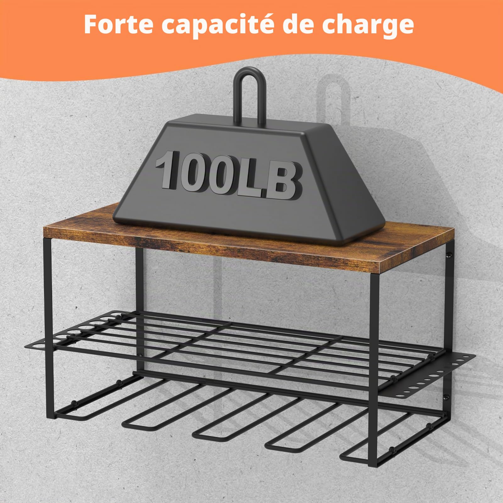Shinoske Lot de 2 Organiseur D'Outils électriques, Mallette à Outils, Étagère à outils Pour Perceuse électrique En Acier Robuste, Support de Rangement Mural pour Garage Atelier