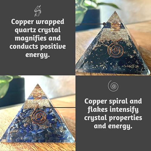 Miniatura 6 de Pirámide de orgón juego de 3 pirámide de cristal de amor de cuarzo Roze cristal de pirámide de amatista relajante pirámide de orgonita de Tiendaita