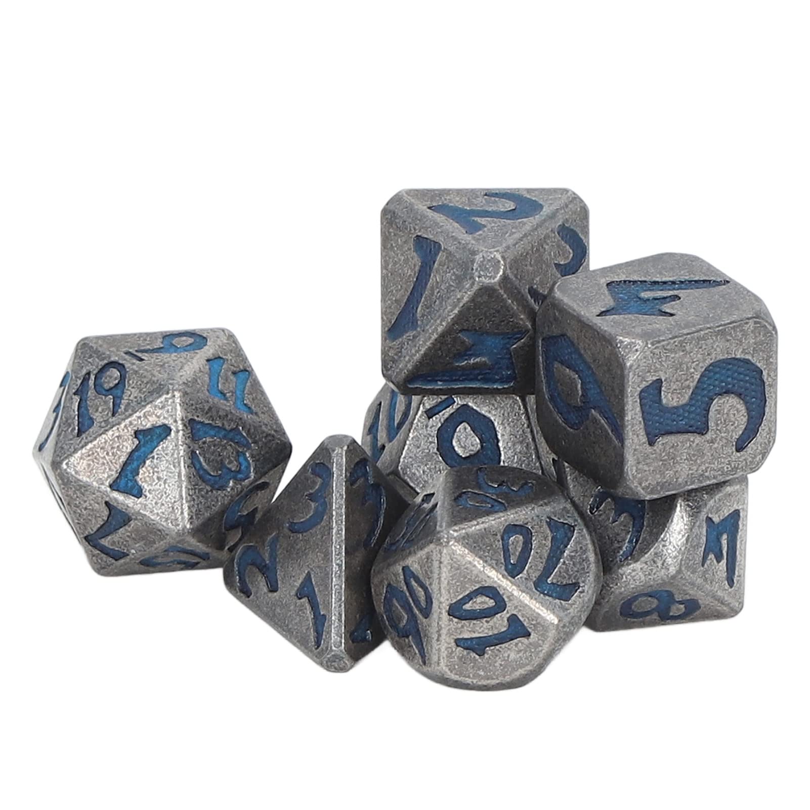 Mini Dés En Métal Bronze – 7 Pièces, 6 Mm, Boîte Porte-clés – Jeu De Rôle Portable