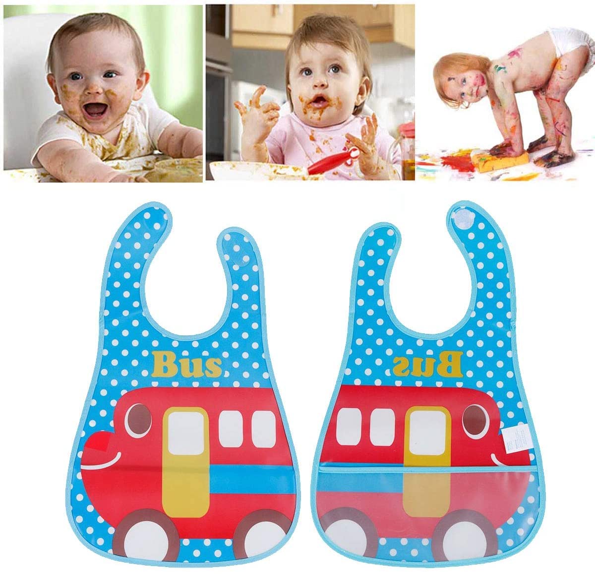 SLOSH Bavaglino Impermeabile in Plastica EVA per Bambino Neonati