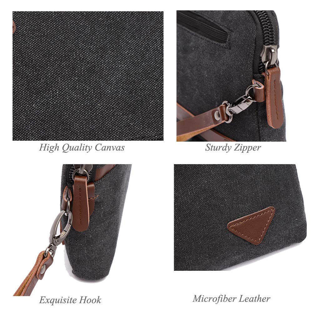 A-QMZL Pochette Uomo Borsello Uomo a Mano da Polso Borsa uomo Tela Elegante Grande Capacità Pochette per Lavoro Viaggio Casual Ufficio Borsetta