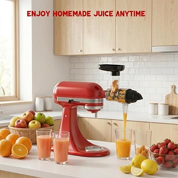 Masticating Juicer Attachment Compatible with KitchenAid Mixers
