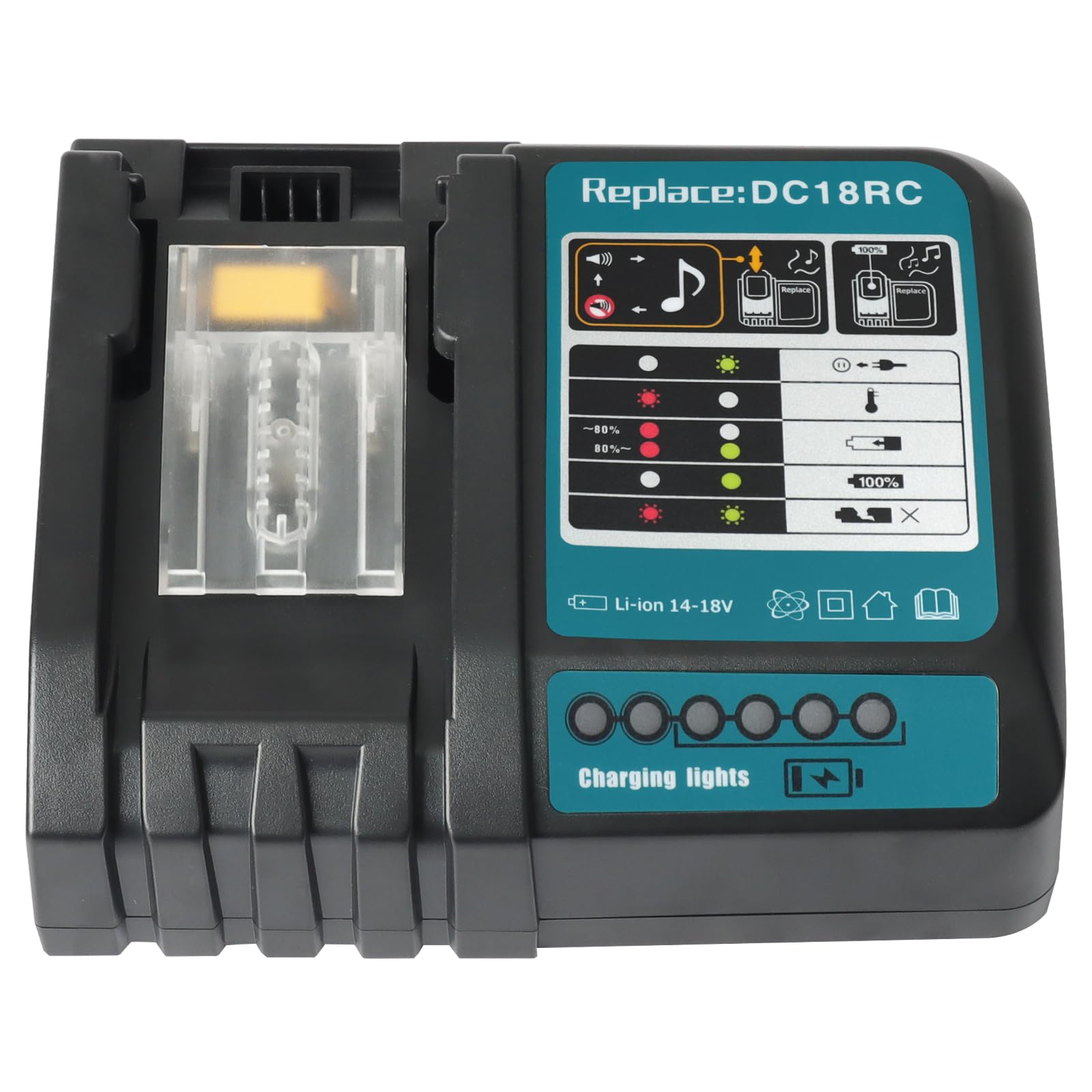QUPERR DC18RC Ladegerät Kompatibel mit makita 14.4V/18V Akku