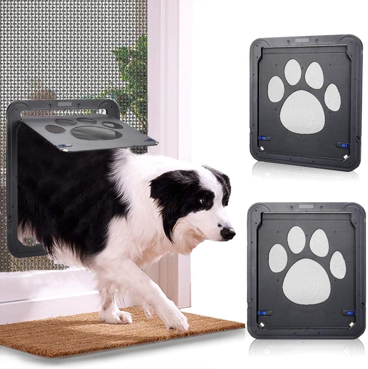 Lovinouse 2021 Upgraded Large Pet Screen Door, Inside Door 12 x 14 x 0.4 Inch, Lockable Automatic Magnetic Flap Dog Doors for Small to…