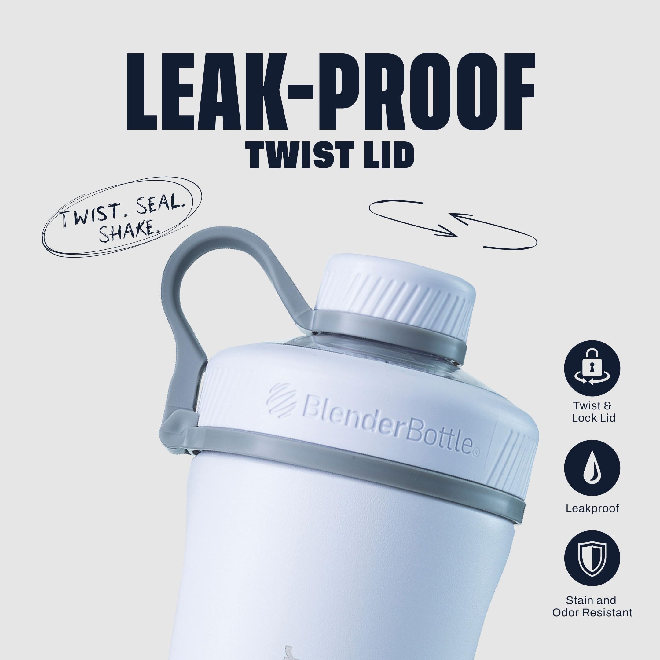 BlenderBottle Radian Stainless Steel Shaker Bottle 26 oz White — Amazon image 2
