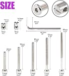 Swpeet 100Pcs Vis pour le matériel de literie, plaquées M6 × 40/50/60/70/80mm Vis de tête de socket Hex et noix de barils avec 1 x Clé Allen parfaite pour les meubles, les bottes et le lit bébé
