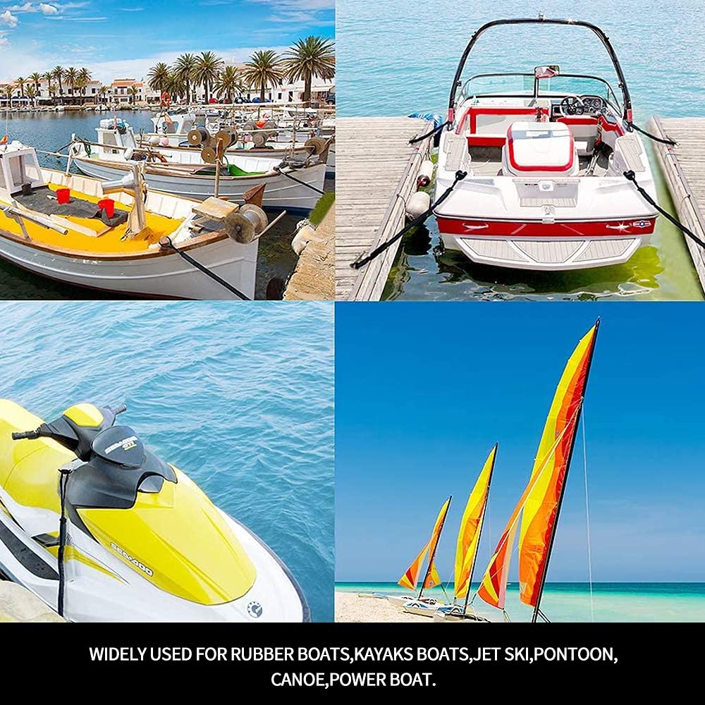 Lot de 2 Cordes élastiques for amarrage de Bateaux, Kayaks, 1,2 m ，Cordes Marines(Light Yellow)