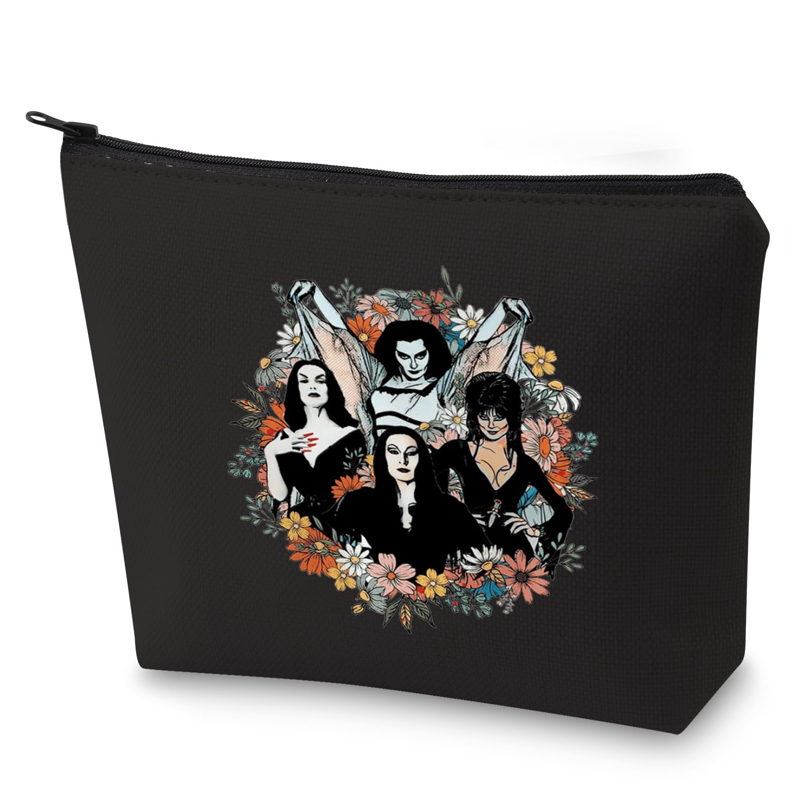 WZMPA Goth Queens With Flowers Cosmetic Bag Comedy Gifts Thriller Movie Makeup Zipper Pouch Bag(Goth Queens With Flowers)