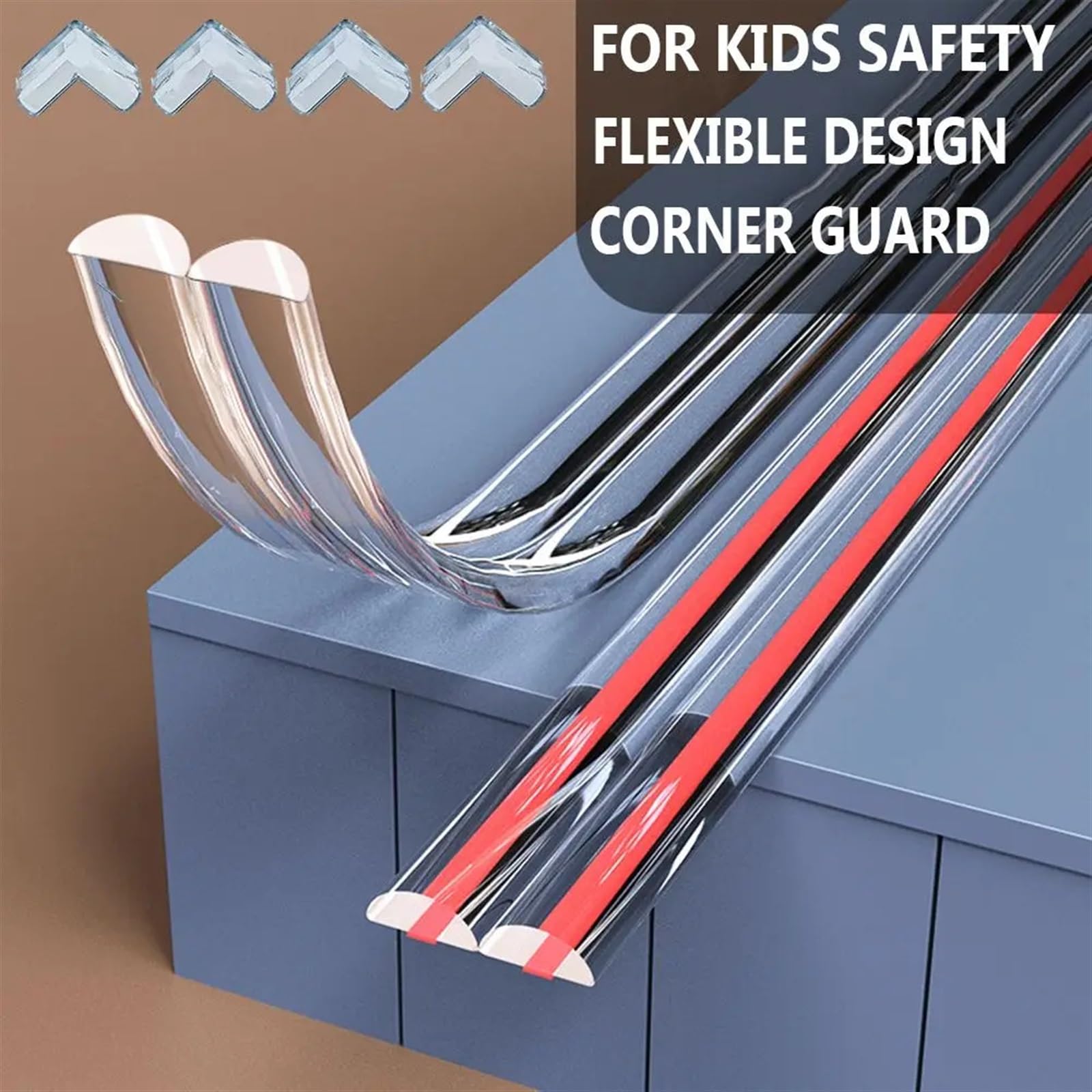 Bande de Protection d'angle de Table Transparente Antichoc (300 cm) - 4 pièces