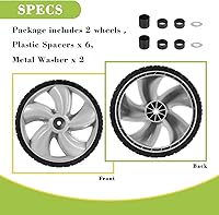 Vista 5 de Arnold 490-324-0002 - Rueda trasera de repuesto de 12 pulgadas para cortacésped, rueda de plástico de 12 x 1.75 pulgadas, compatible con cortacésped