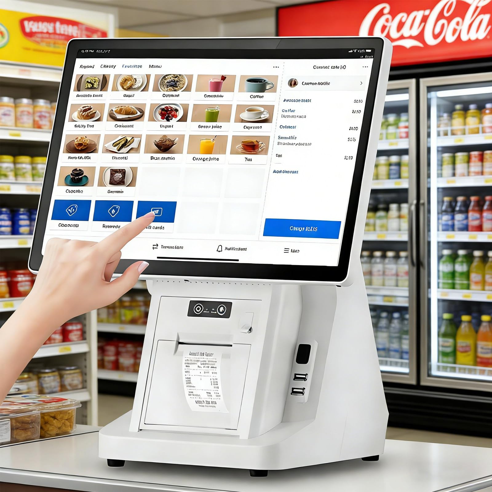 Terminal TPV con Pantalla táctil 15,6 Pulgadas para Caja registradora, cajero para supermercados, CPU I5, 8 GB de RAM, SSD de 128 GB, para Comercio minorista, Catering Single-Screen