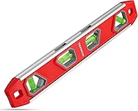 WORKPRO 12-Inch Magnetic Torpedo Level - Aluminum, 4 Vials with Pitch, V-Groove, High Accuracy for Plumbing & Conduit Bending