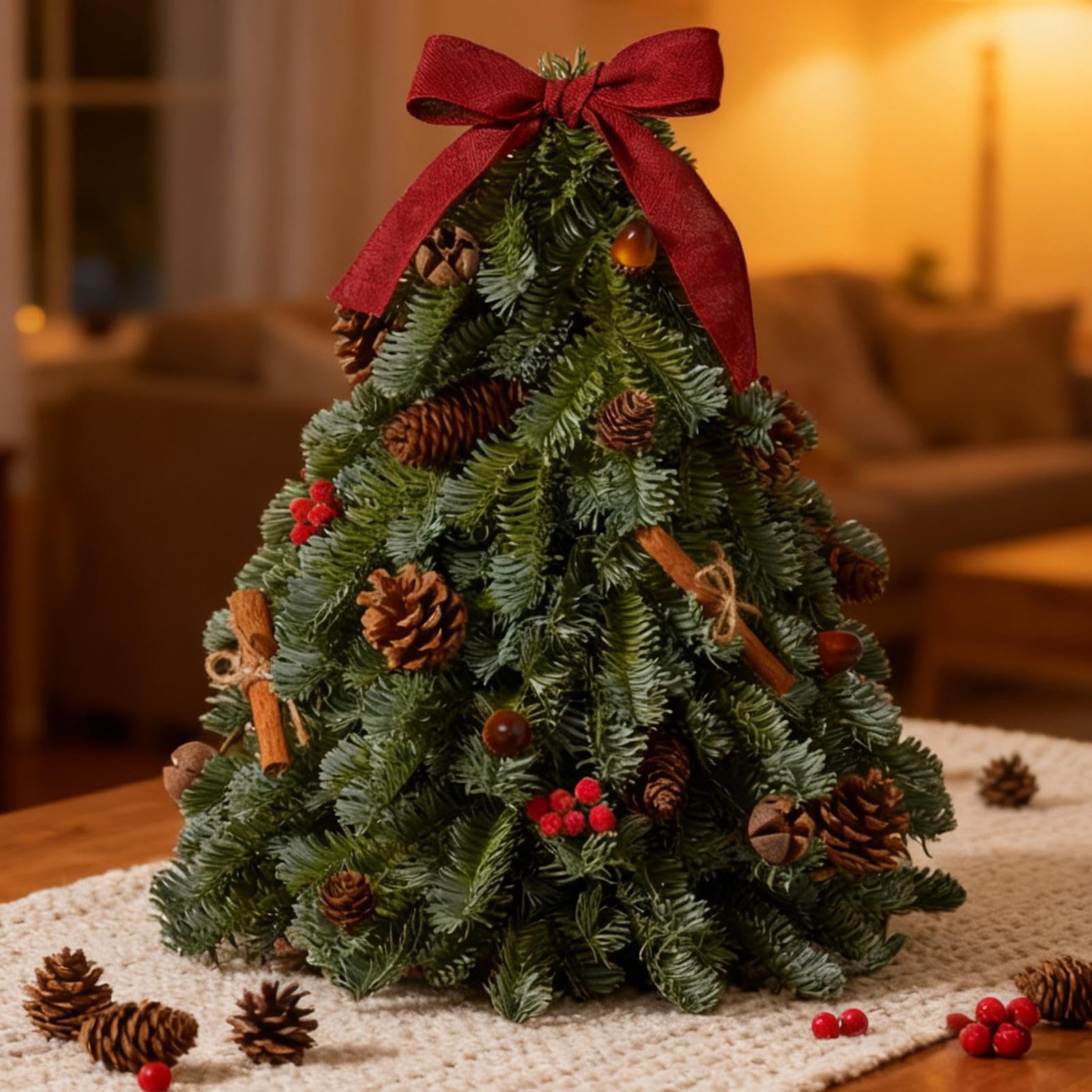 Albero Di Natale Verdure Artificiali Realistiche | Piccoli Alberi di Natale Decorazione per Tavolo da Pranzo Per Feste Natalizie Esterno Camera Soggiorno Cucina Ufficio