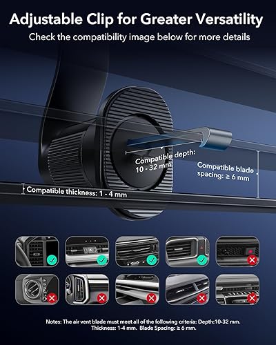 Miniatura 5 de ESR OmniLock Qi2.2 - Cargador MagSafe de 25 W para montaje en automóvil con CryoBoost, cargador MagSafe para automóvil con refrigeración para