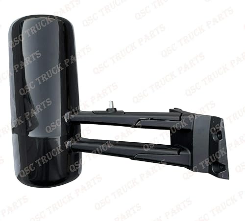 Miniatura 4 de QSC Truck Parts Conjunto de espejo de puerta negro W/brazos lado derecho para Kenworth T680 T880