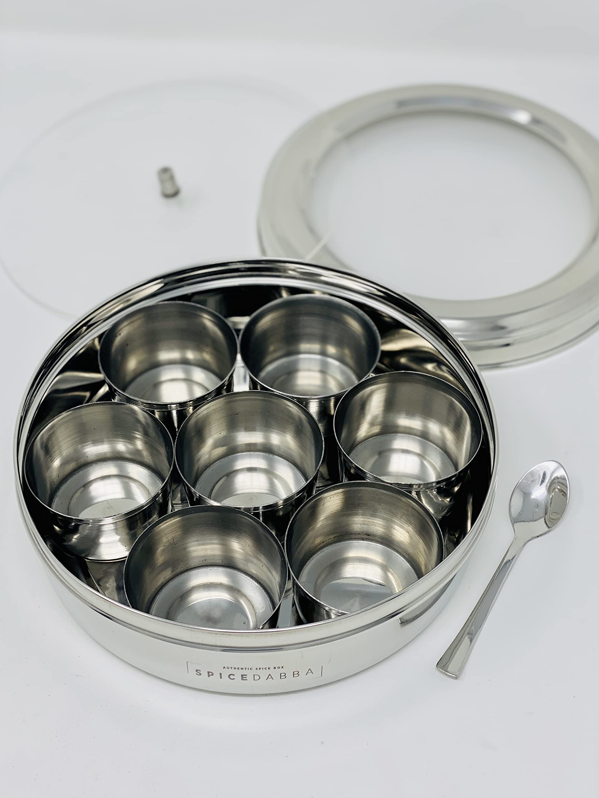 Amazon｜Spice dabba ステンレススチール インドスパイスボックス