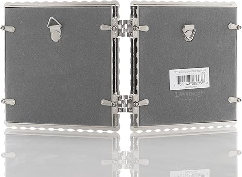 Vista 63 de Marco doble brillante de metal plateado 4x4, brillo transparente Brillo claro