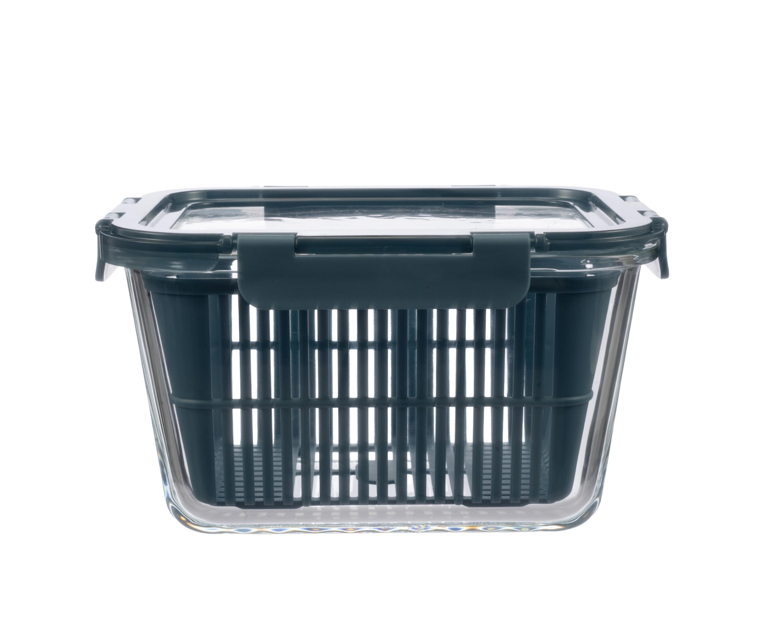 Stegl Glass Food Storage Container Airtight Container with Silicone Lid & Drain Basket | Leak Proof Food Container for M