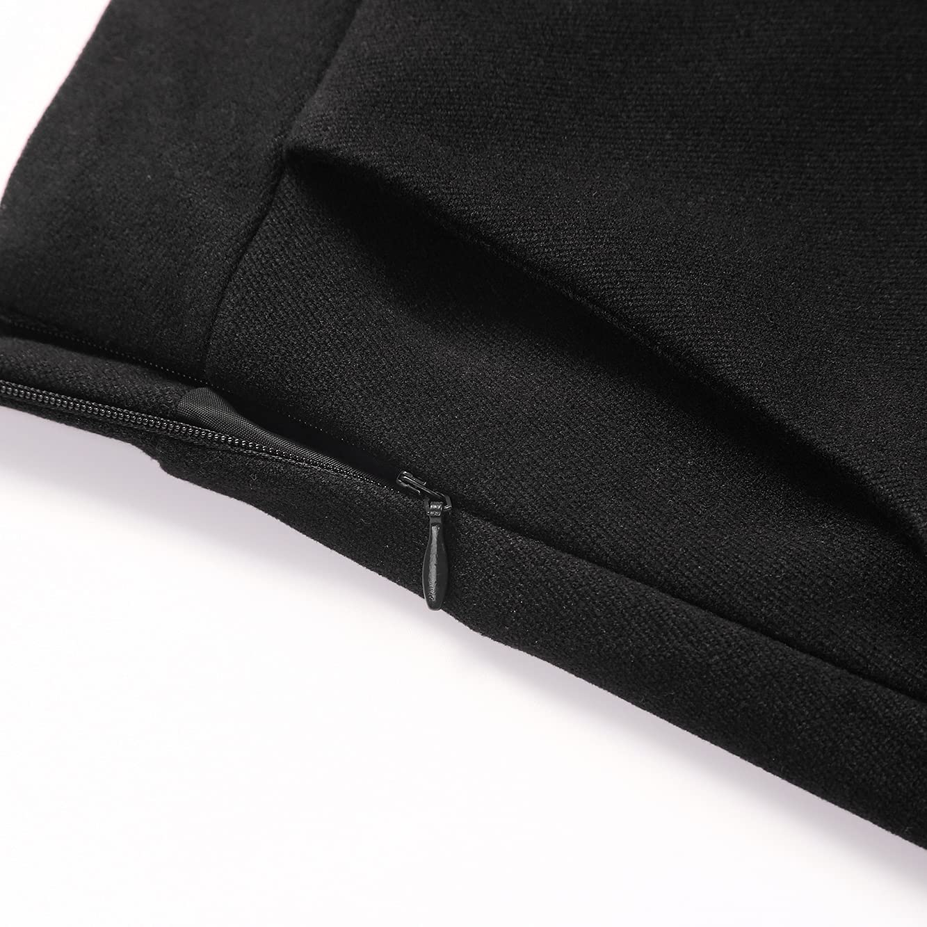 IDEALSANXUN Womens Plaid Wool Skirts Elastic Waist A-Line Pleated Tartan Long Skirts: X-Small Long Pure Black