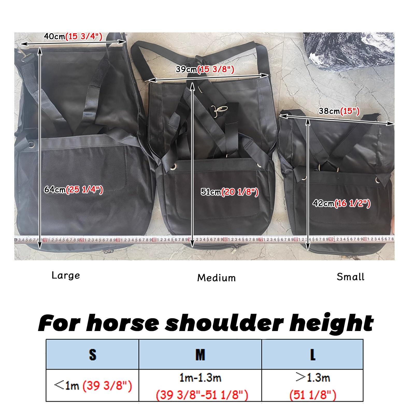 Sac à Fumier Pour Cheval - Lavable Et Imperméable - Taille S/M/L - Pour Balade, Manège Ou événement