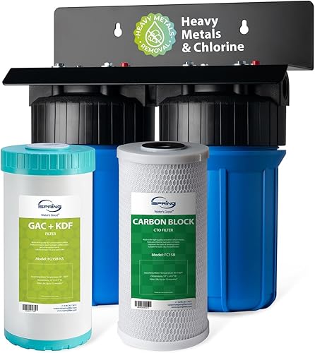iSpring Heavy Metal Whole House Water Filter System, Reduce 99% Chlorine, Lead, Sediment & Odor, 5-Layer Whole House Water Filter, SGS-Tested, 10” x