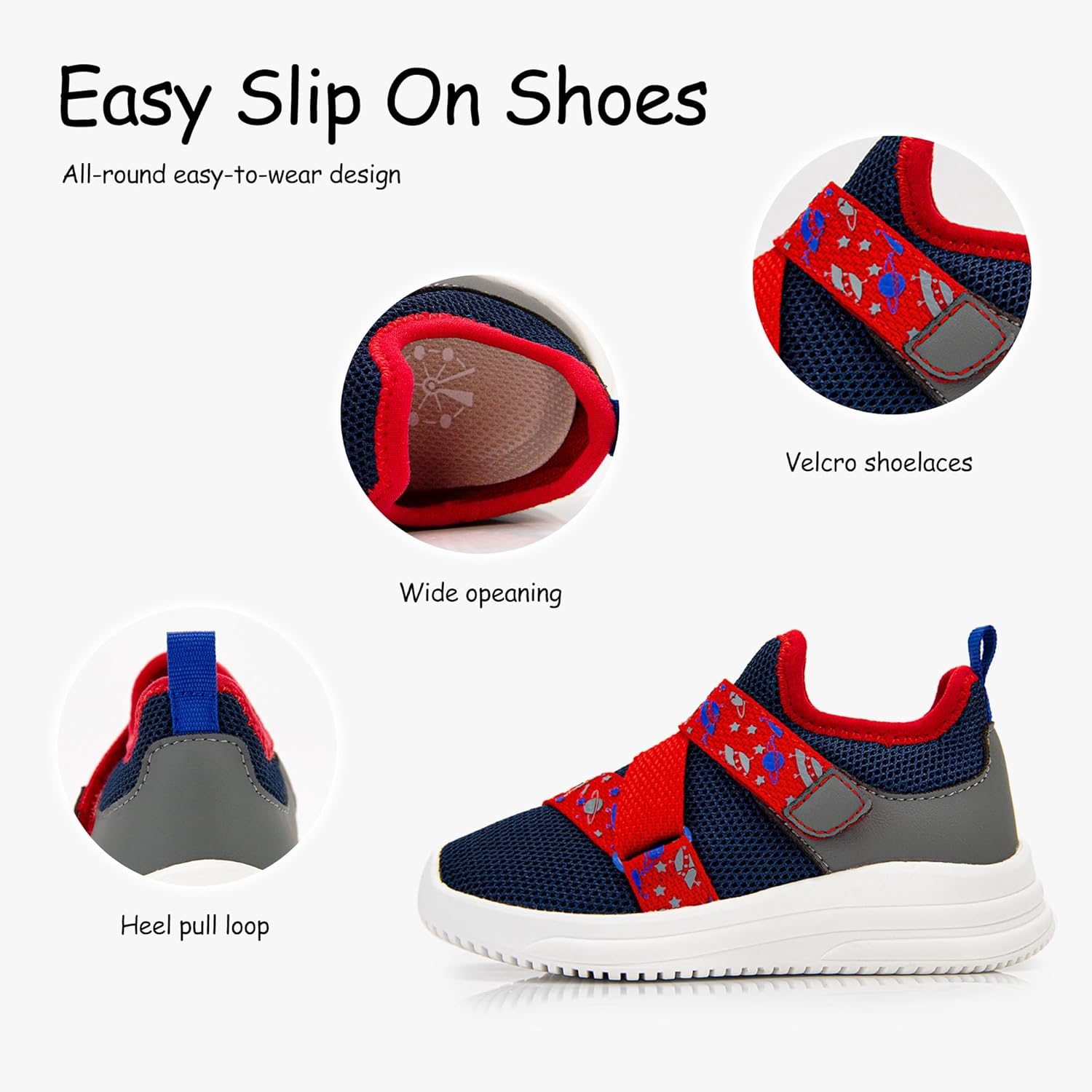 SKYWHEEL Toddler Shoes Boys Girls Tennis Slip On Sneaker Comfy Breathable Mesh Lightweight Athletic Running Walking Casual Shoes for Kids - Image 4