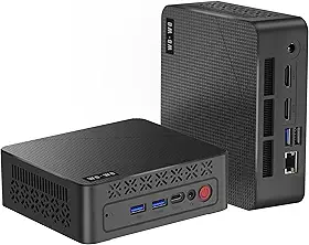 wo-we Mini PC AMD 3500U(Beat N150/N100) 8GB RAM 256GB SSD 4C/8T 4K Triple Display Dual HDMI&Type-C,USB3.2 Silent Heat Dissipation Mini Desktop Computer forHome Theater Office Business Education
