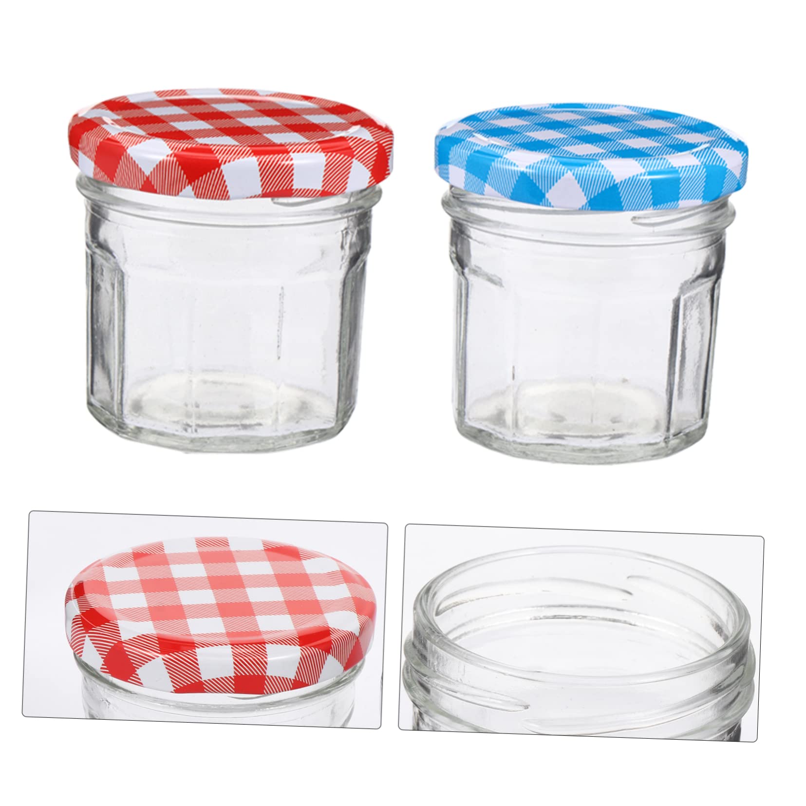 SHOWERORO Tarros De Cristal para Almacenar Alimentos 100 Ml Vidrio Grueso con Tapa Sellada Hermética para Hogar Cocina Frascos De Mermelada Miel Encurtidos Pack 12 Unidades Colores Surtidos