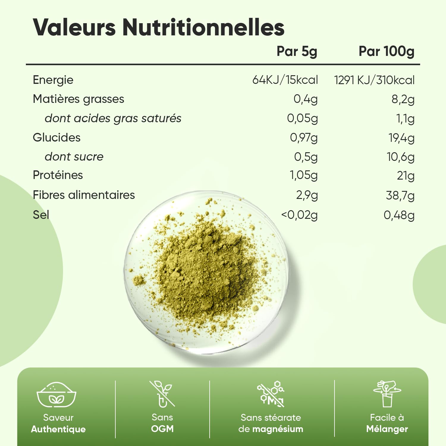 Super Green Poudre Bio 200g 40 Portions 9 Superfood Greens, Matcha Bio, Poudre de Maca, Guarana, Chlorella Bio, Baobab, Herbe de Blé, Acai, Orge, Graines de Lin Bio, Source de Vitamines & Minéraux